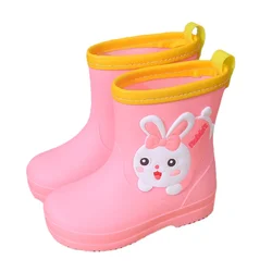 Botas de lluvia antideslizantes para niños y niñas, zapatos impermeables de PVC con dibujos animados, a la moda, novedad