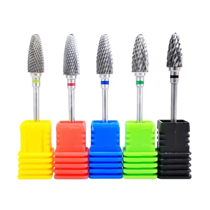 5Sizes Stainless Steel Burs Ø2.35 X 6mm 3/32 Inch Shank Cutting Burs For Rotary Tool Use For Dental Polishing Nail Drill Bits