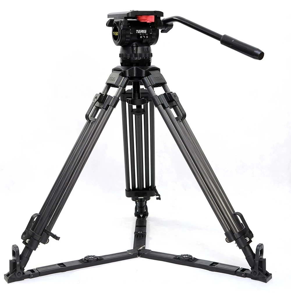 TRIX TERIS V18T PLUS 100mm Bowl Fluid Head Professional Heavy Duty TV Video Carbon Fiber Camera Tripod Stand For RED C300 BMCC