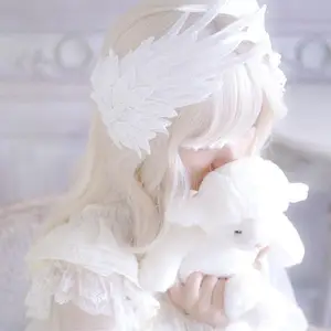 Lolita Angel Wings for Party Performance, Black and White Pena Headwear 10 Cánh Carnival bán hàng chính - №8