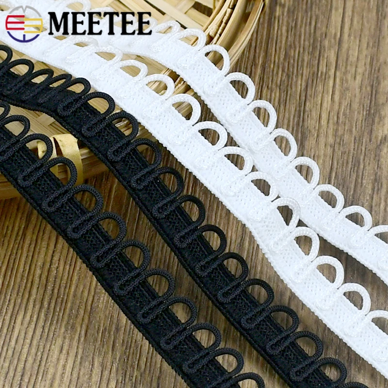 

2-10M 15mm Nylon Elastic Band for Dress Garment Decor Lace Ribbon Trim U-shape Loop Button Hole Stretch Tape DIY Accessories