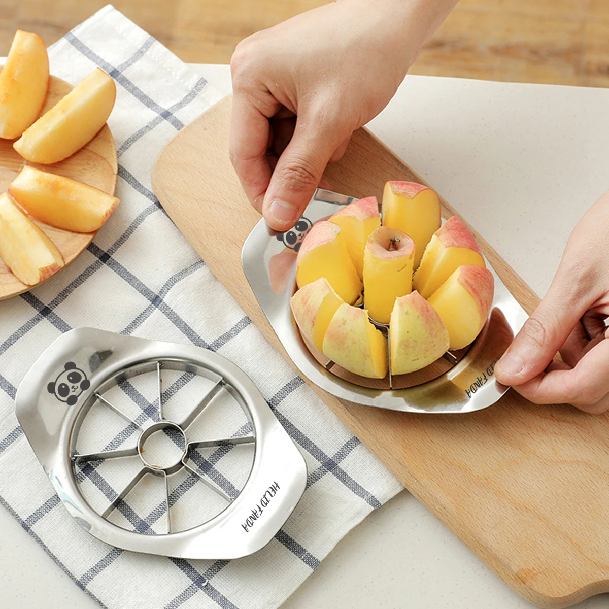 WORTHBUY 304 Stainless Steel Fruit Slicer Apple Cutter 8 Blade Fruit Splitter Apple Corer Pear Peeler Divider Kitchen Gadgets