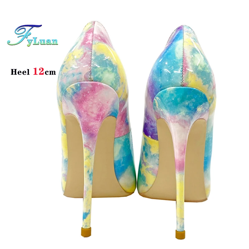 مصمم 2025 موضة جديدة مختلط اللون 8 10 12 سنتيمتر خنجر مضخات النساء الربيع الصيف مدبب حذاء مزود بفتحة للأصابع لوني اللون عالية الكعب #4