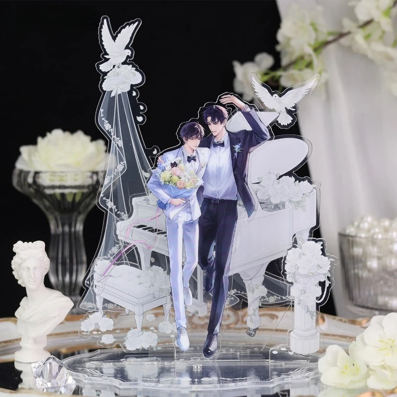 White Dove Prelude Acrylic Scene Standee, Cute Character Display Ornament for Anime Kpop Collectibles Desk Decor & Shooting Prop