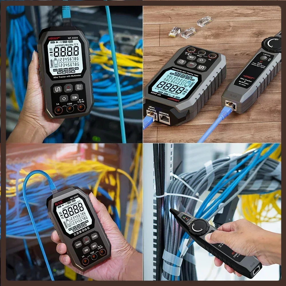 

NOYAFA Network Cable Tester Wire Tracker with Multimeter Multifunctional Ethernet Wire Tracker DC AC Voltmeter with Cable POE
