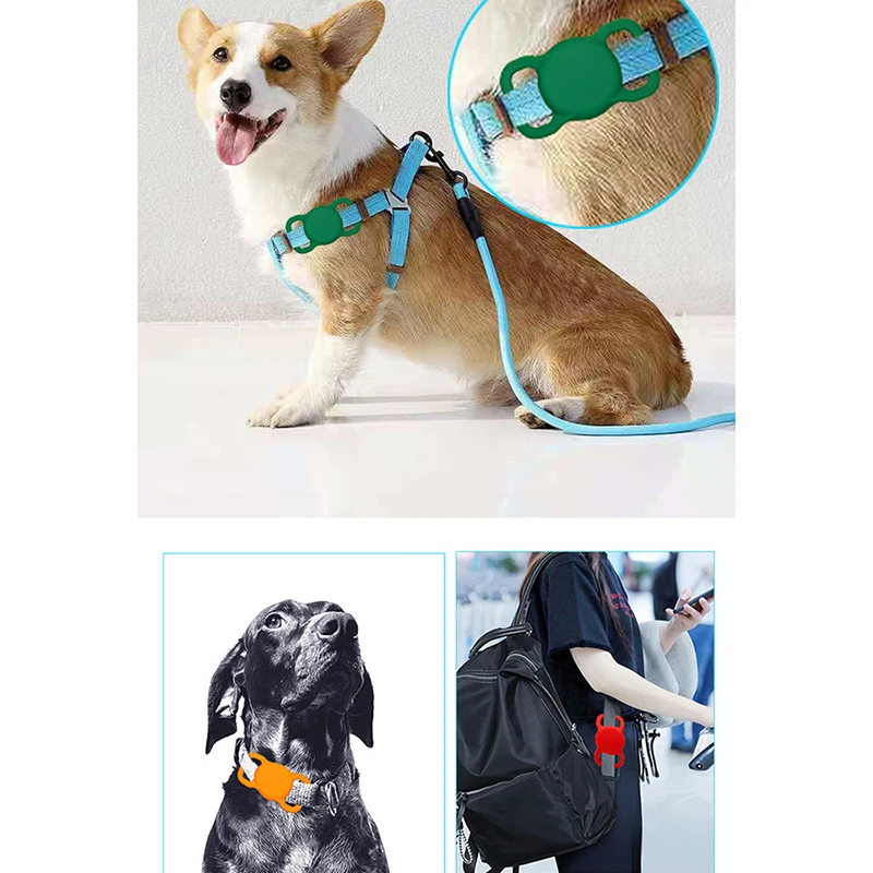 Apple Airtag 케이스에 대 한 1 조각 개 고양이 목걸이 GPS 파인더 Apple Air 태그 추적기 케이스에 대 한 다채로운 빛나는 보호 실리콘 케이스