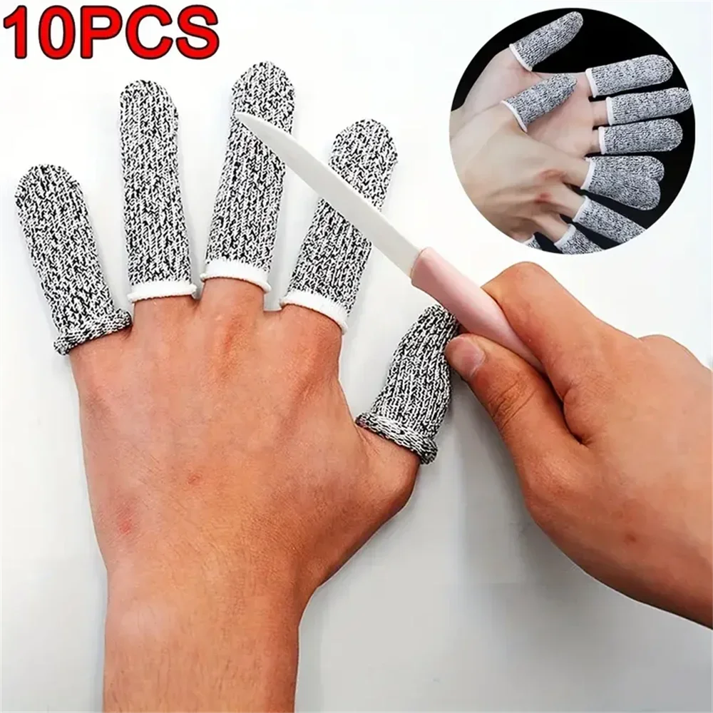 Capa protetora para dedos anti-corte, 10 peças, 5 níveis de elasticidade, resistente ao desgaste, capas para proteção dos dedos