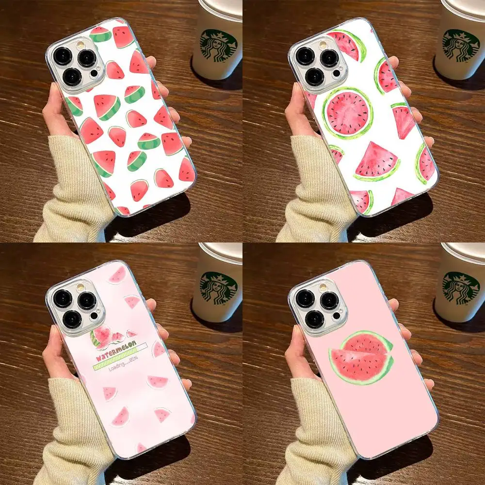 

Fruit watermelon Phone Case For iPhone17,16,15,14,13,12,11 Plus,Pro Max Soft Transparent Cover