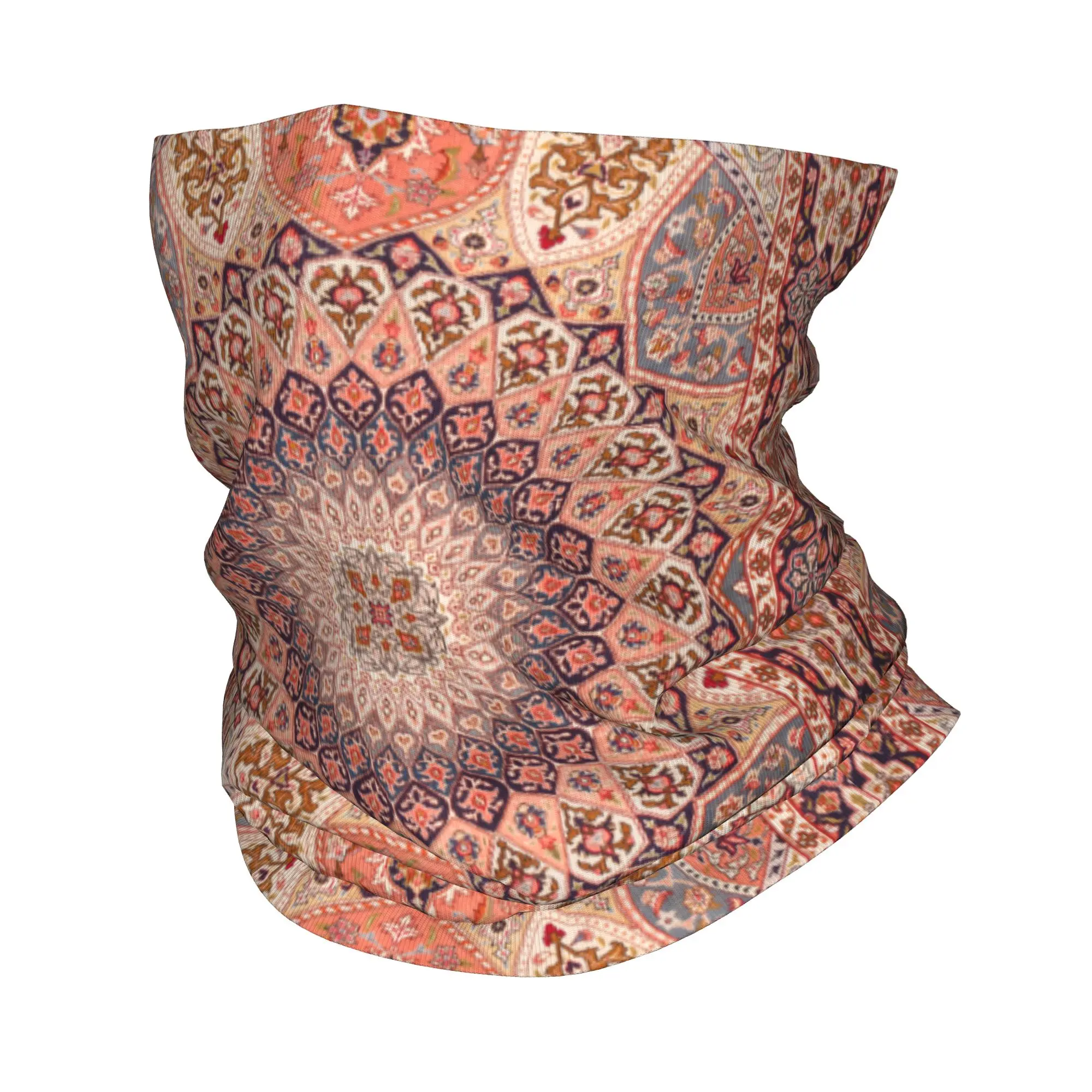 

Custom Antique Bohemia Persian Rug Bandana Neck Warmer Men Women Winter Hiking Ski Scarf Gaiter Ethnic Tribal Carpet Face Cover