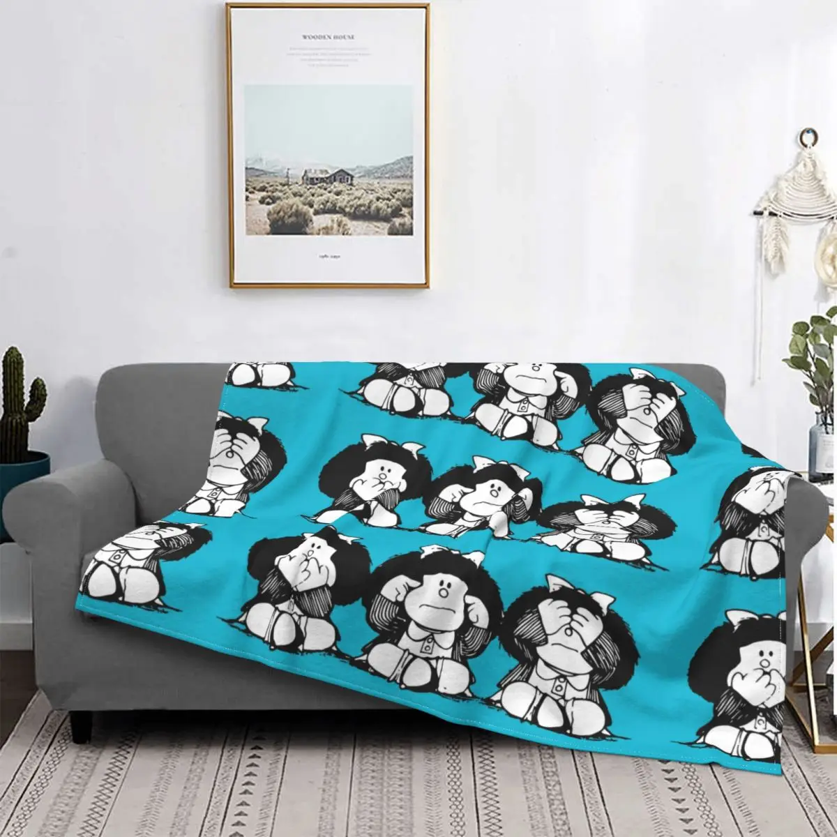 Mafalda X Flannel Throw Blanket Blanket for Bedding Outdoor Ultra-Soft Plush Thin Quilt