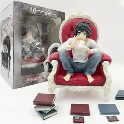24cm Death Note L Lawliet Anime Figure Coffee Watari & L Action Figure Light Yagami Figurine GK Collectible Model Doll Toy Gifts