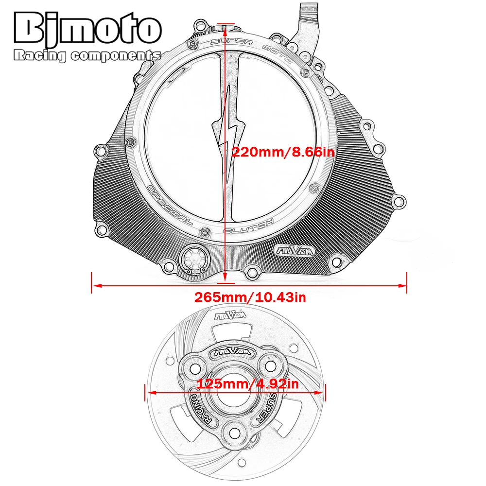 Z400 CNC Engine Racing coperchio frizione trasparente per Kawasaki ninja 400 Ninja400 Z400 2018 2019 2020 2021 2022 2023 2024