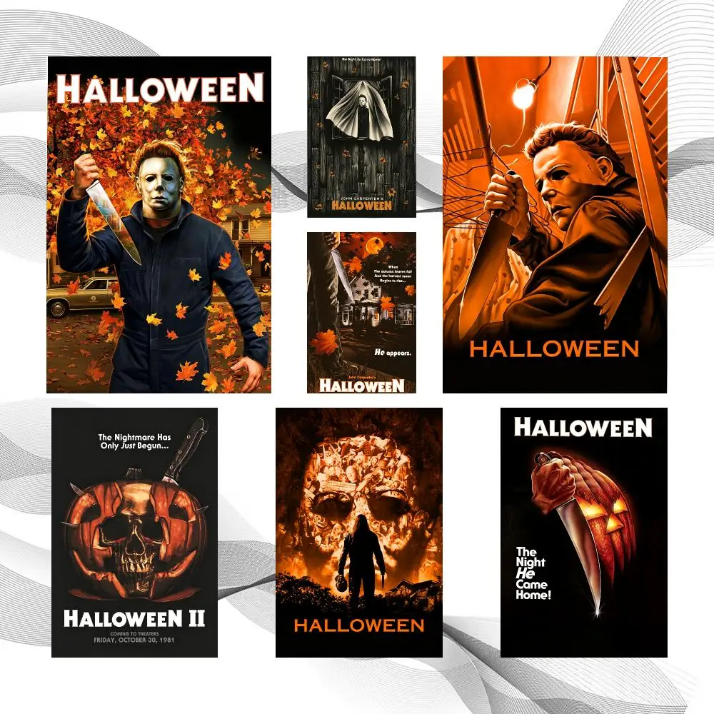 Theme H-Halloween Michael Myers Poster Peel And Stick Wall Art Self Adhesive PP Waterproof Wall Decor Living Room Bedroom Gift
