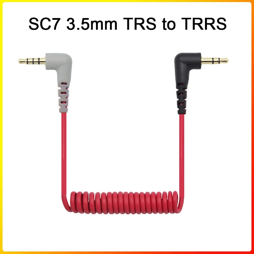 Suitable for Rode SC7 3.5mm TRS to TRRS Patch Cable Cable for iPhone RODE Sc7 By VIDEOMIC GO Video Micro-type Mics SC2 TRS