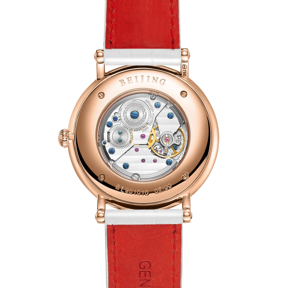 Zegarek Beijing Enamel Dragon and Phoenix 40mm, zegarek dla par, mechaniczny, automatyczny, szkieletowy, męski, damski, luksusowy, zegarek miłosny, minimalistyczny.