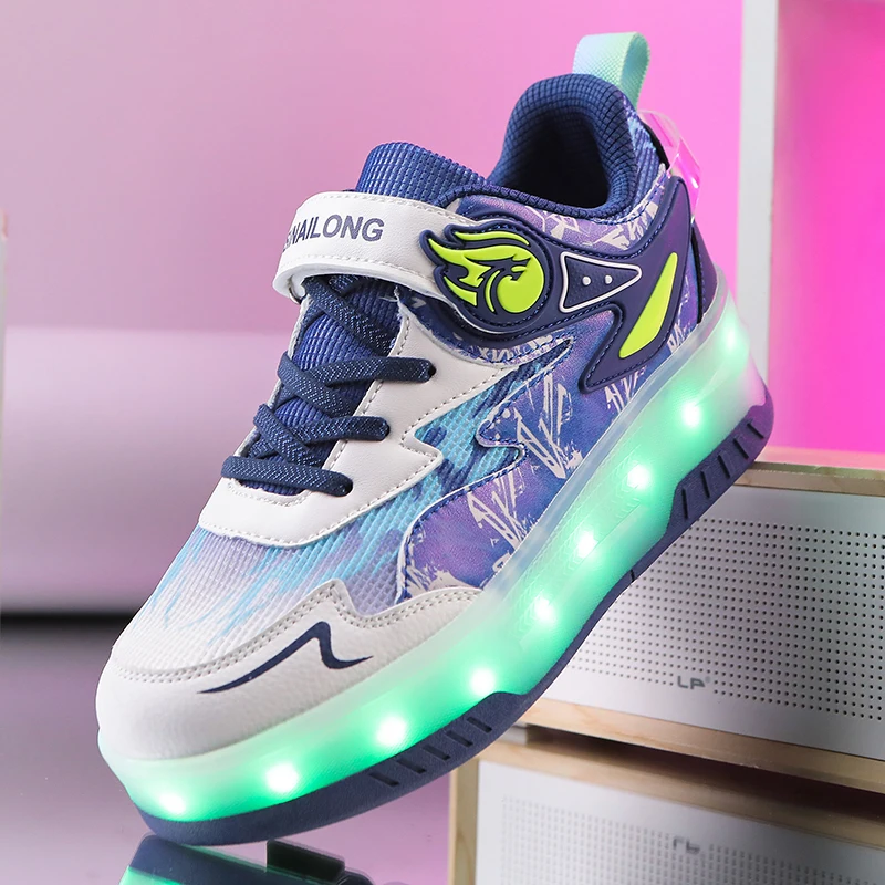 

Trendy shoes for Girls, Boys, Kids & Adults: 4-Wheel Auto-Retractable Invisible Roller Skates & Sneakers