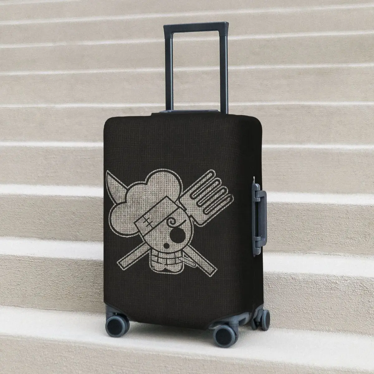 

OP 38 - Sanji's Personal Jolly Roger New World Suitcase Cover Protection Elastic Travel Luggage Protector Covers for 18-32 Inch