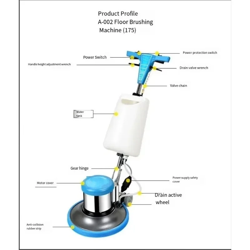 

220V Electric Floor Cleaning Machine for Household and Hotel Outdoor Manual Cleaning and Polishing Equipment New Condition