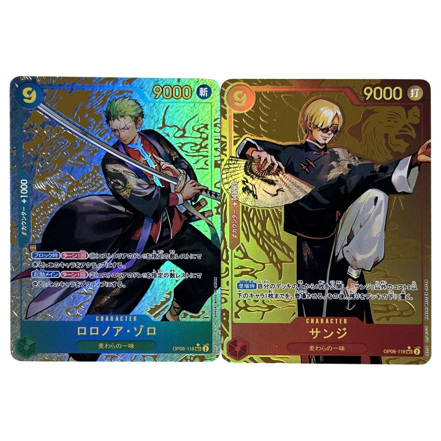 

Diy 2Pcs/set OPCG One Piece Luffy Zoro Flash Card Classic Game Anime Collection Cards Gift Toys