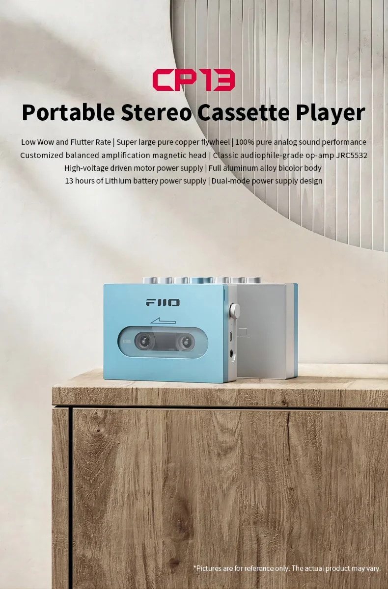 FiiO CP13 Portable Stereo Cassette Music Player 1800 mAh Battery Life Dual-Mode 4.2V Power Supply Pk Mp3 Player