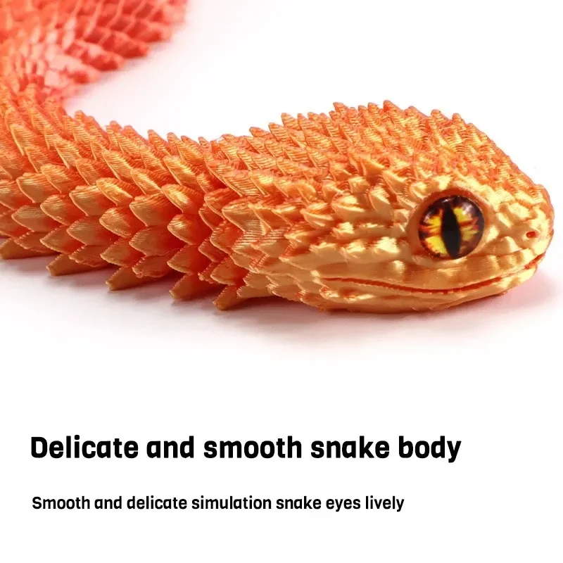 Realistic 3d Printed Movable Snake Figurine Desk Ornament Gift_voghion.com