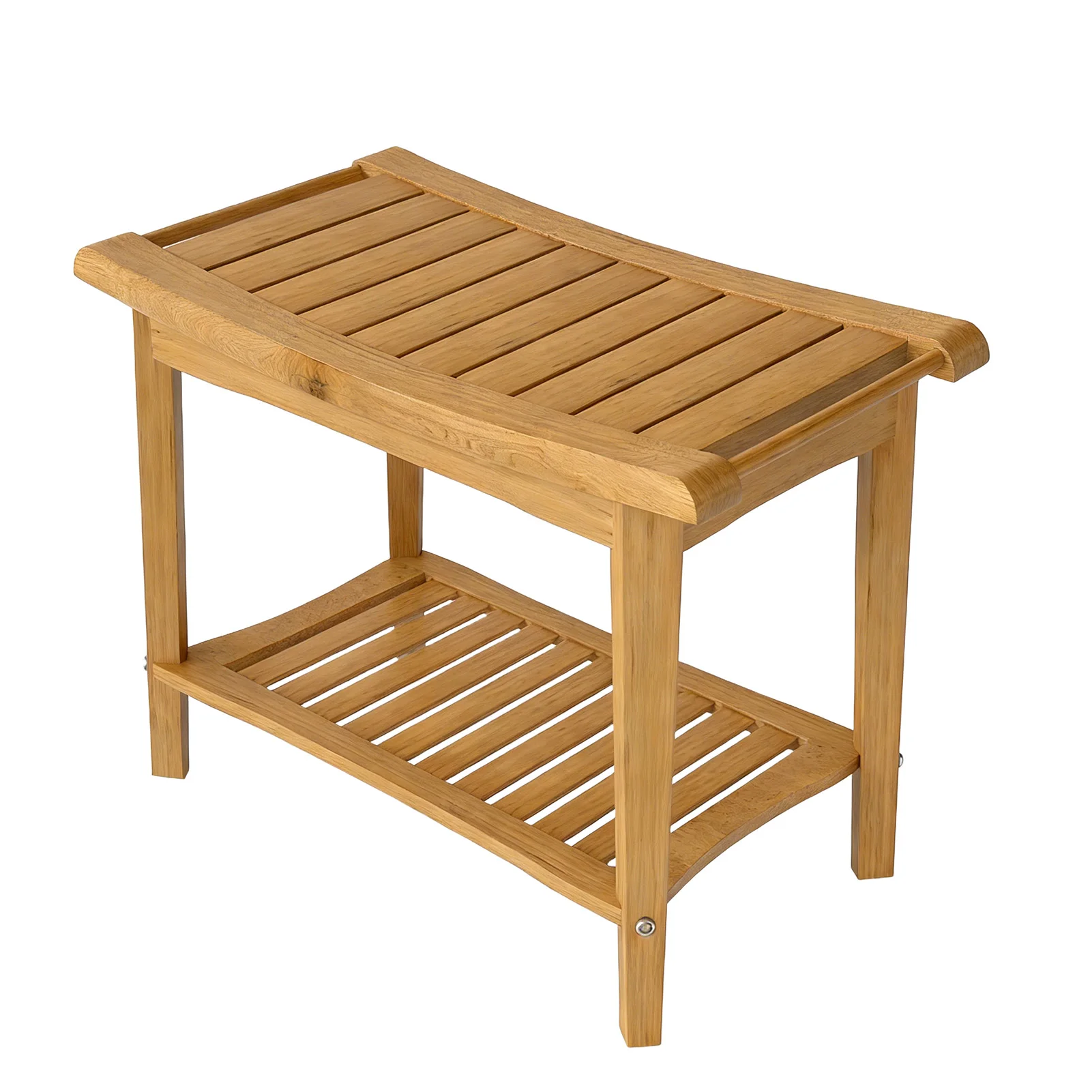 

Водонепроницаемая деревянная эргономичная скамья для душа с полкой для хранения для ванной комнаты и спа-салона