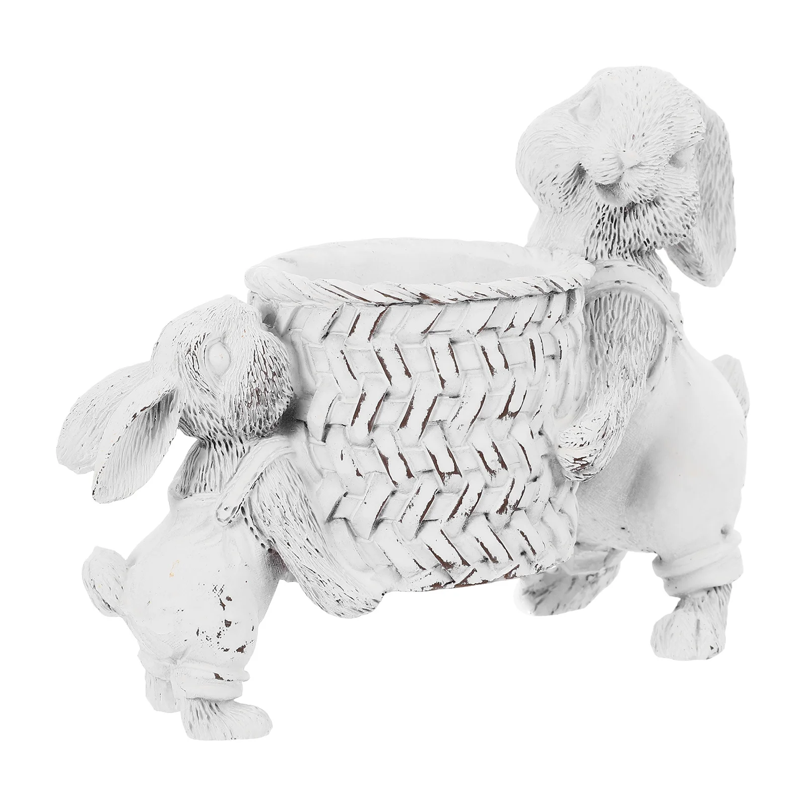 

Easter Bunny Resin Pen Holder Cute Bunny Pencil Cup Desktop Organizer Multifunctional Rabbit Pen Container Decorative