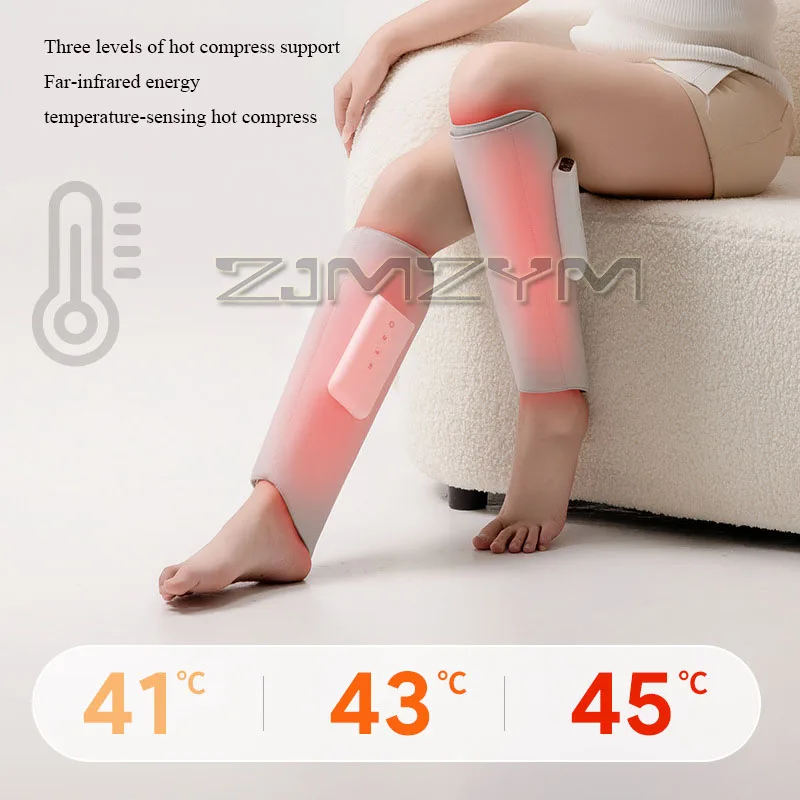 Masseur électrique de jambe de mollet à 4 modes 360 °   Masseur de compression chaude à pression d'air, masseur de jambes façonnant les vibrations pour la relaxation musculaire