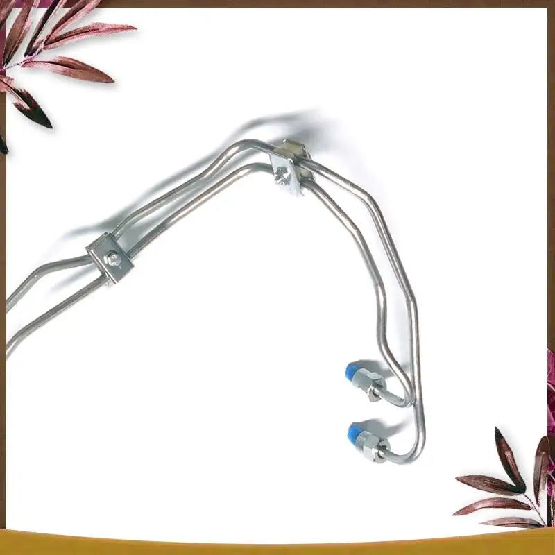 

AB59-1Set Fuel Injector Lines With Line Clamps Silver Metal For Cummins 3.9L 4BT Engine 12Mm VE Pump Diesel 3960725 3960726