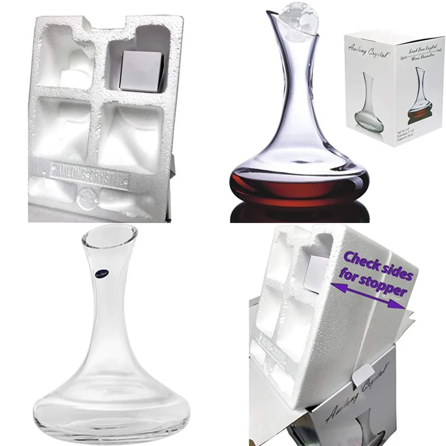 

Lead-Free Large Wine Decanter, Red Wine Carafe, Wine Gift, Wine Accessories 58 oz 1700ml,with Crystal