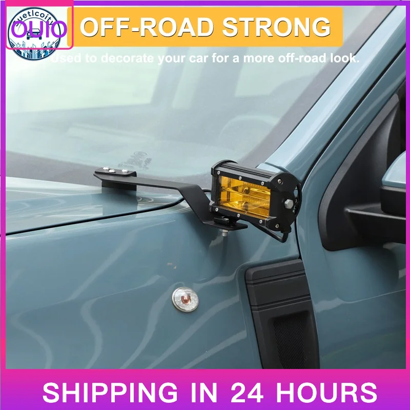 New Car Carbon Steel Black for Ford Maverick 2022-2026 Hood Headlight Bracket Pillar Mount Holder Trim Exterior Accessories