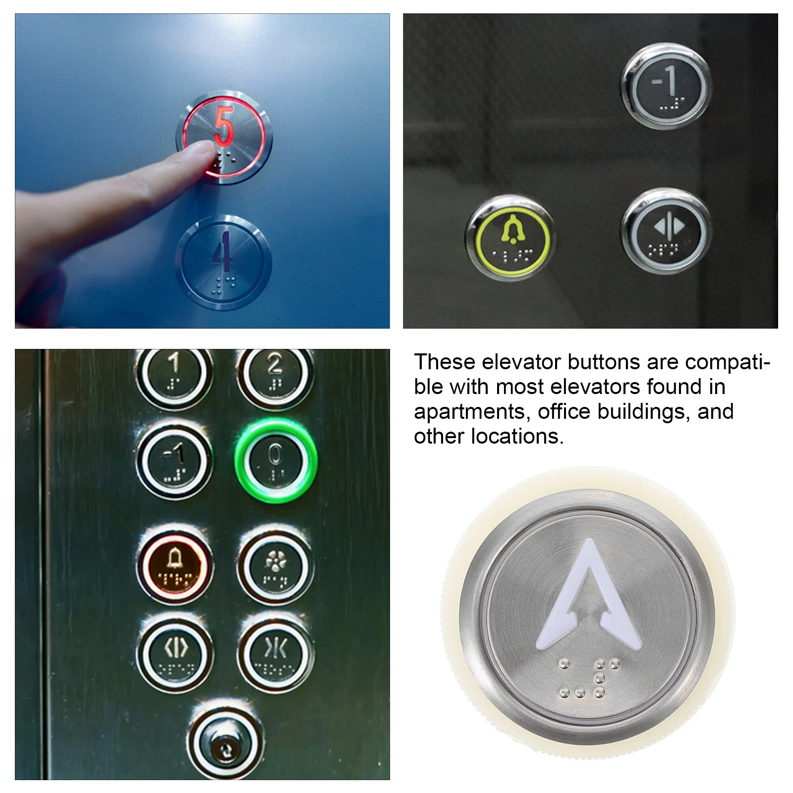 Botón de ascensor de 36mm, botones redondos de liberación de acero inoxidable para apartamentos, edificios de oficinas, duraderos y duraderos