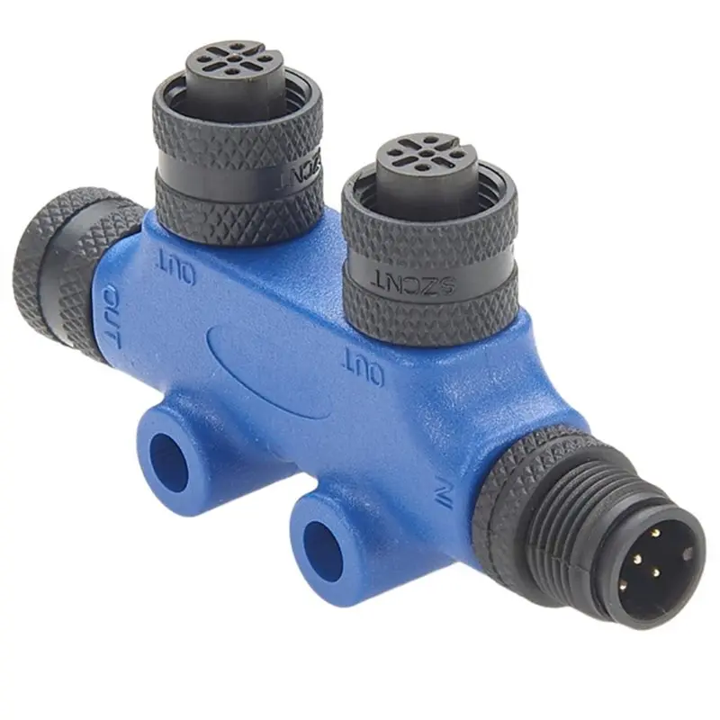 [B24B!】 Thread 4Port 5Pin IP67 Waterproof NMEA 2000 N2k Tee T Connector For Garmin For Lowrance For Simrad Network