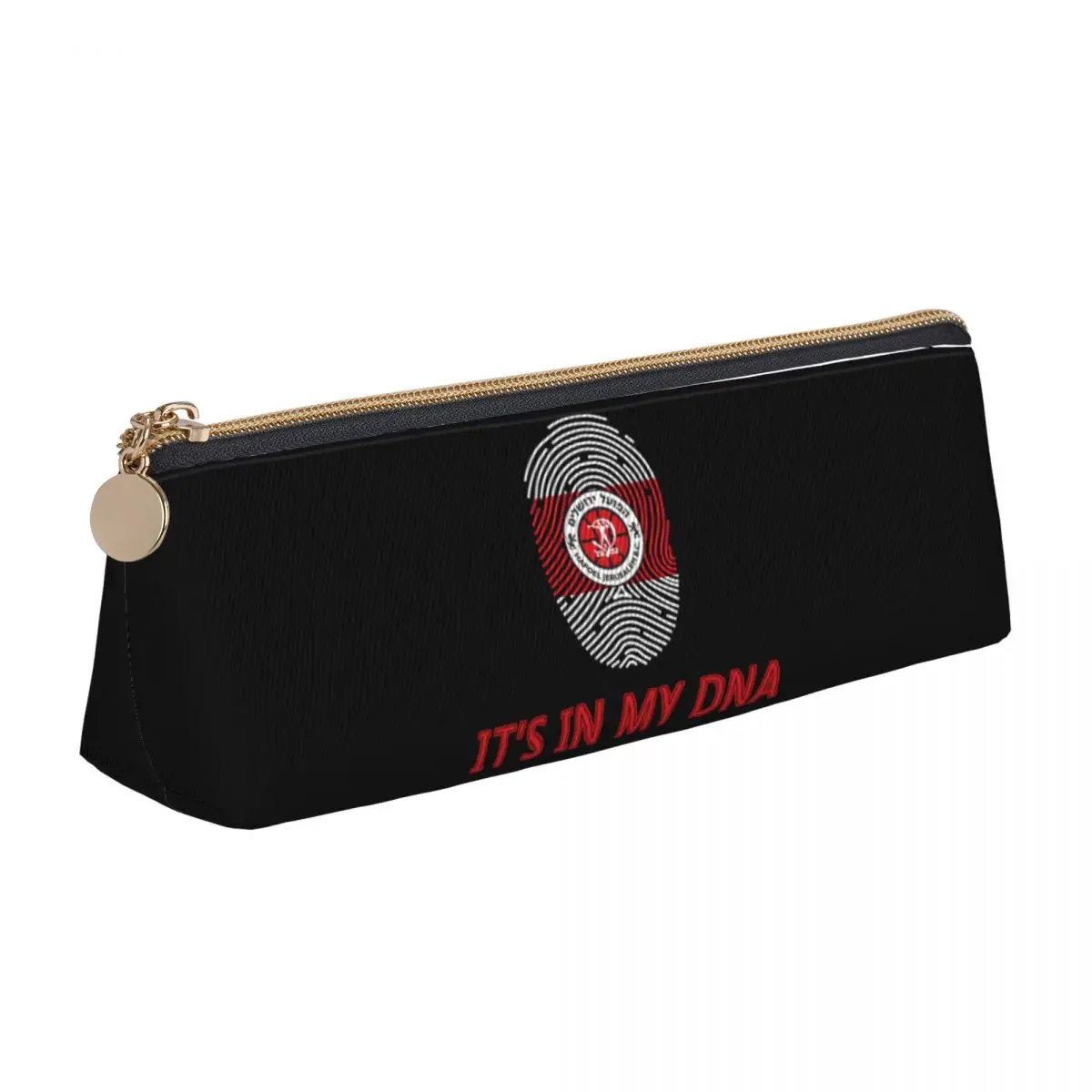 

Israel Hapoel Jerusalem Bc Leather Pencil Case College Teen Zipper Pencil Case Retro Big Triangle Pencil Case