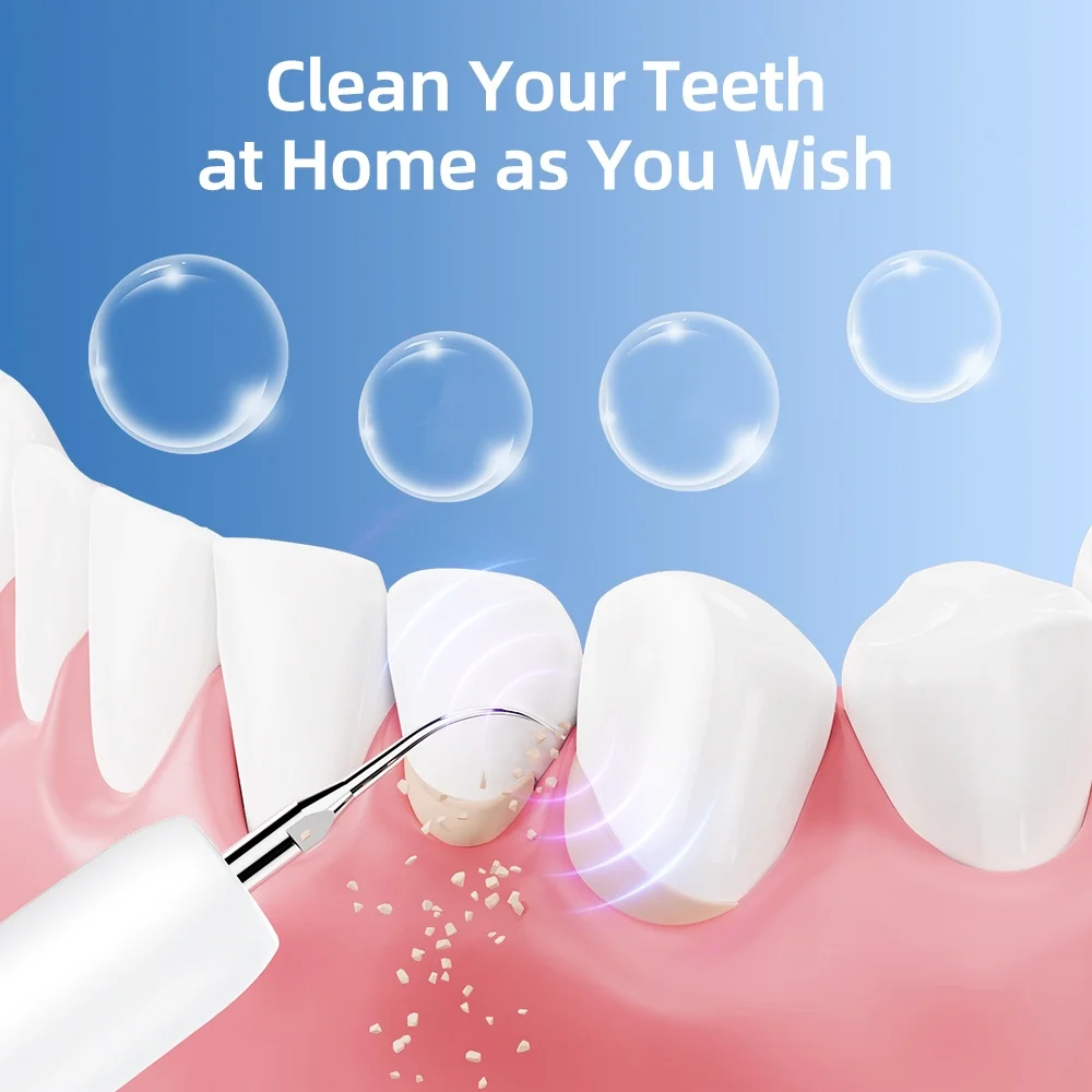 Curvy moon t4 portátil ultra sônico escova de dentes elétrica profissional placa cálculo remoção manchas dente removedor ferramentas limpeza