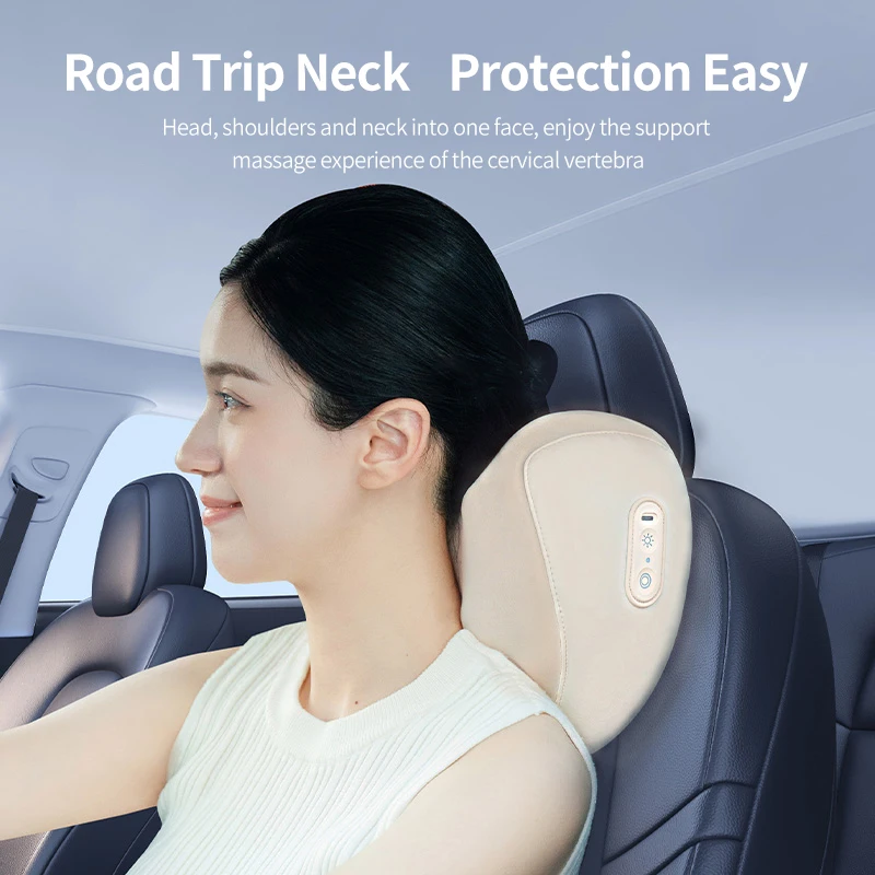 

Aiveisi Wireless Electric Car Neck Cerbical Massage Pillow Home Heating Shiatsu Kneading Rechargeable Shoulder Massager Pillow