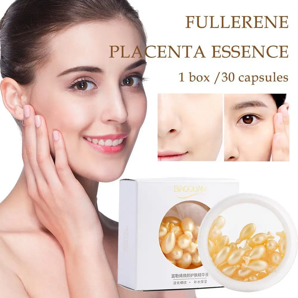 1pc Sheep Placenta Essence Fullerene Sheep Placenta Intensive Cream Facial Moisturizing Platinum Liquid Collagen Placenta W5D2