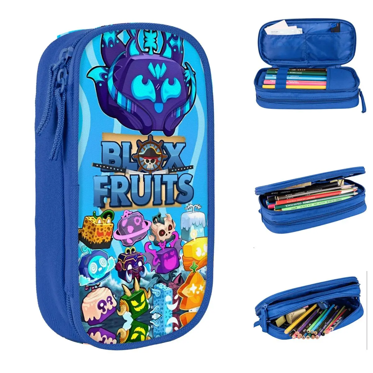 Blox Fruits Gaming Pencil Cases Cute Pen Bags Girl Boy Large Storage School Supplies Gifts Pencil Box