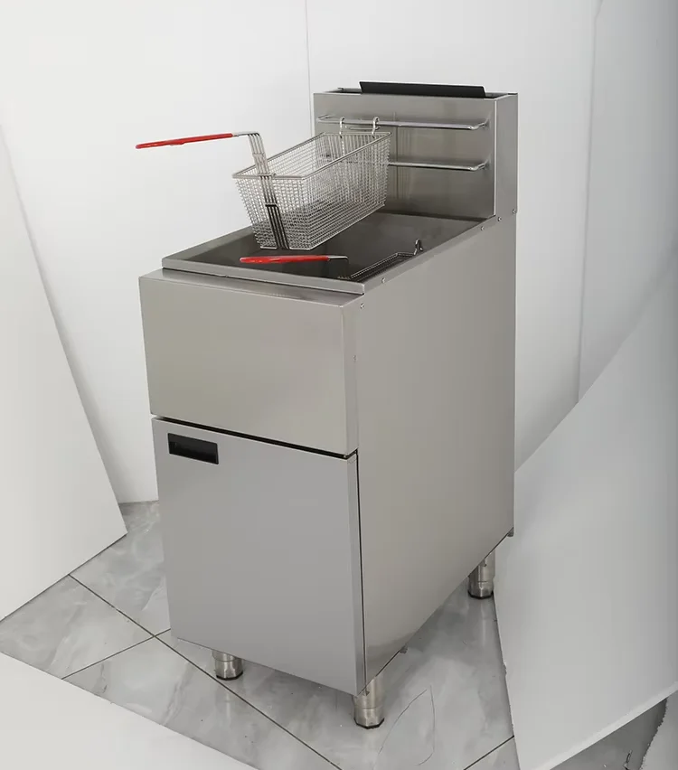 Fritadeira de aço inoxidável máquina de fritar de alta eficiência para cozinhas comerciais