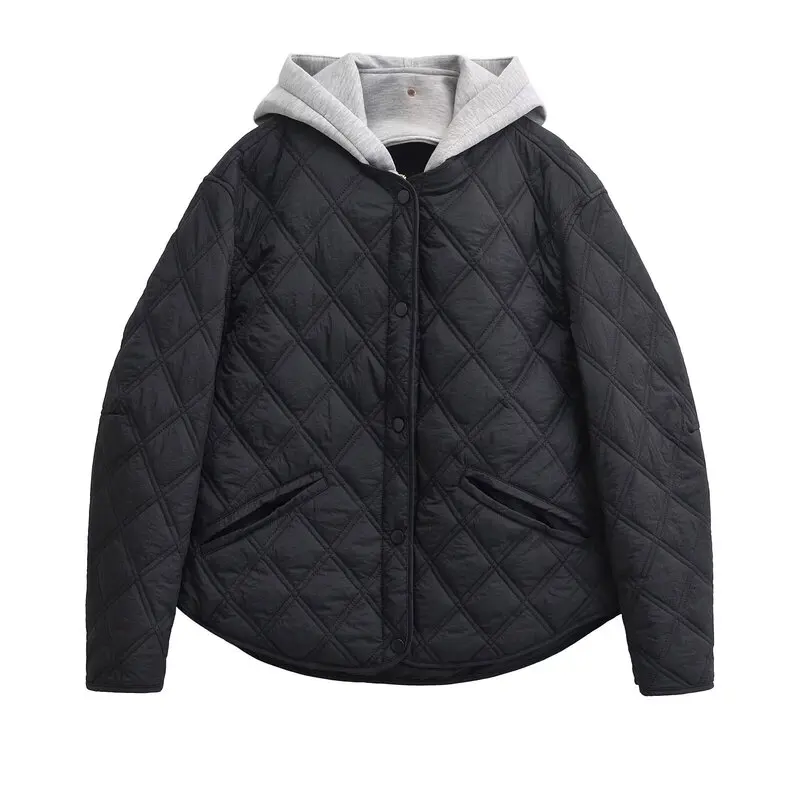 ผ้าฝ้ายอุ่น Jaet Hooded รอบ Ne ยาว Sve ผู้หญิงฤดูใบไม้ร่วงฤดูหนาวใหม่มาถึงเสื้อนอก 80732 สบายเดินทาง...