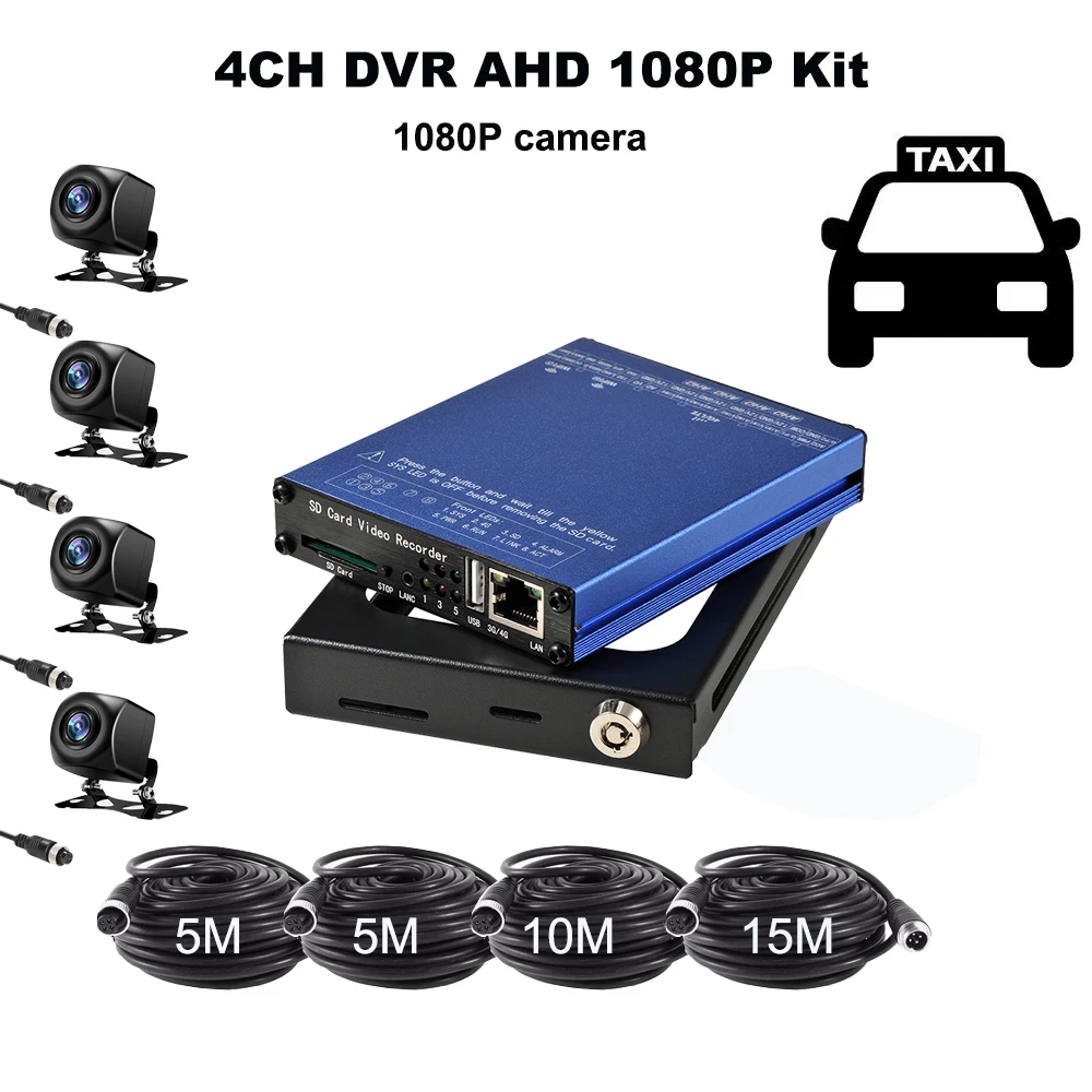 

4CH 1080P Car DVR AHD Camera Vehicle Mobile DVR Wifi 4G GPS Alarm Security Video Monitoring System Car Bus Truck Video Recorder