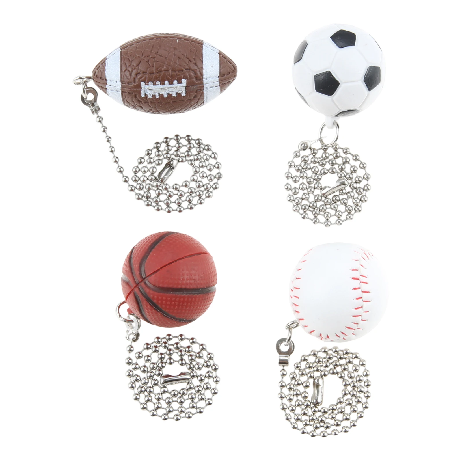 4PcsFan Pull Extenders Home Decoration Replacement Part Ball Shaped Pull Chains Compatible With most Ceiling Fans Light Fixtures