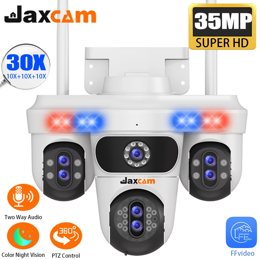 

18K 35MP Outdoor Pan/Tilt Four Screens WiFi Security Camera Outdoor Seven Lens Three PTZ Auto Tracking