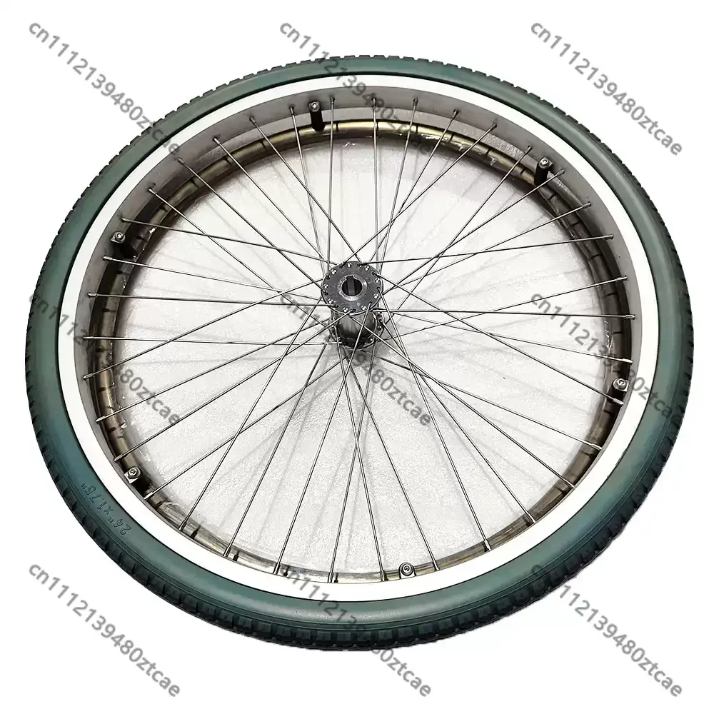 24 Inch PU Non-inflatable Solid Rear Wheel Aluminum Hand Rim Wire Wheel For Electric Wheelchair