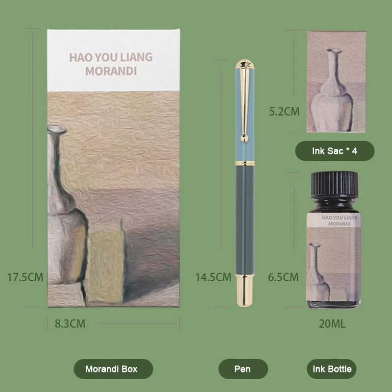 Morandi Fountain Pen Type Calligraphy Brushes Metal Soft Weasel Hair Small Regular Script Brush for Student Painting Writing