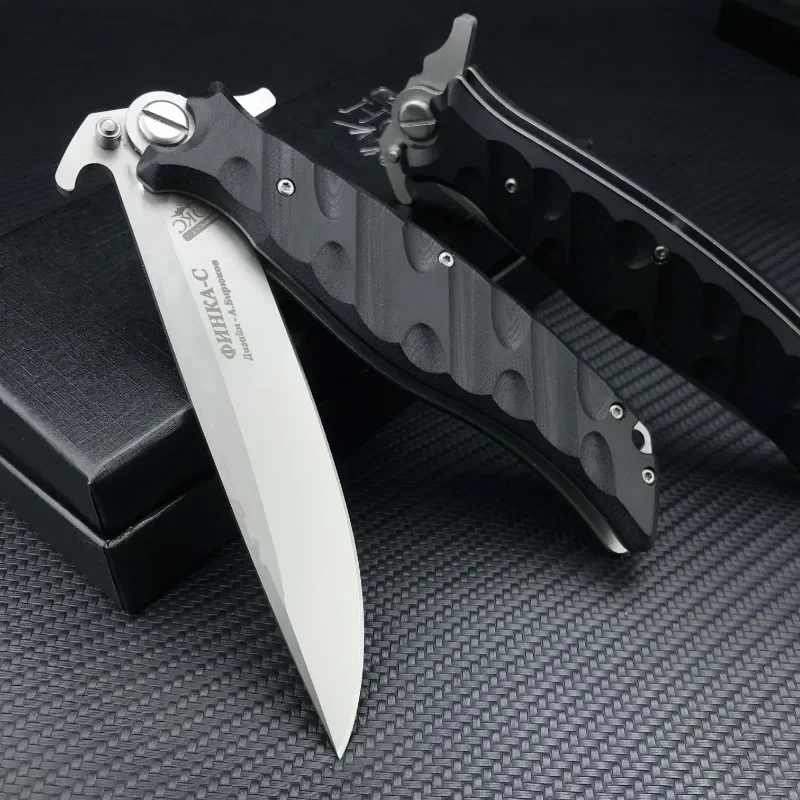 Russian HOKC Folding Knife D2 Steel Blade G10 Handle Tactical Survival Camping EDC Hunting Self-defense Multitool Utility Knife