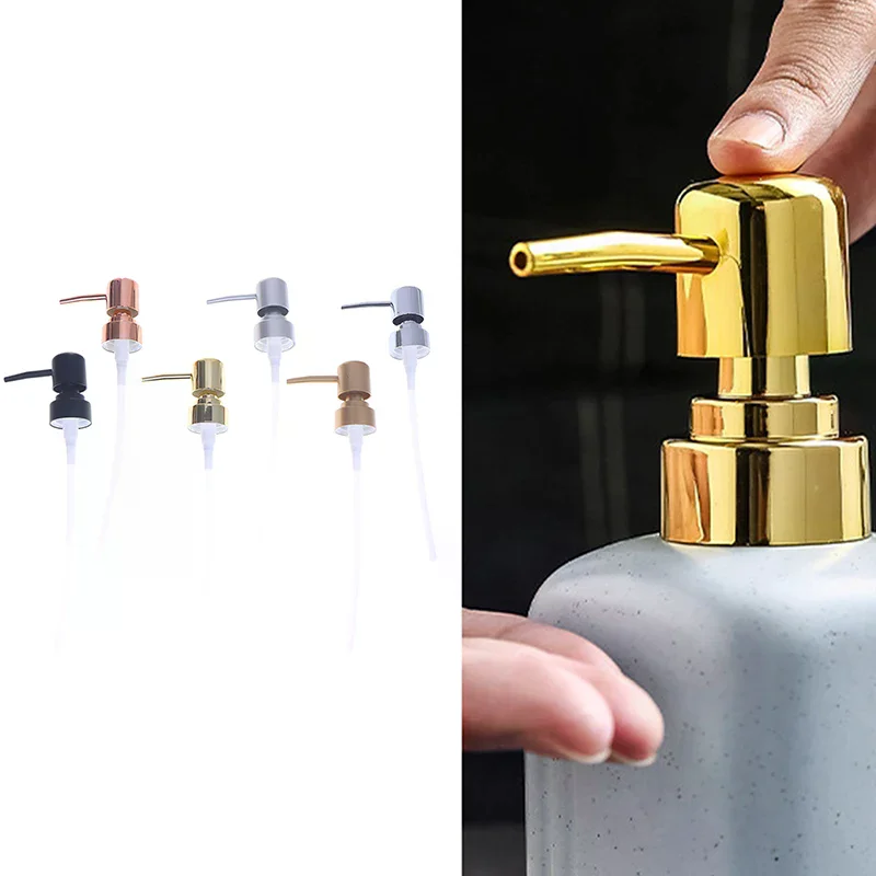 1set Soap Pump Liquid Pump Head Lotion Dispenser Head Push Type Round Head 28 Thread Bath Bottle Press Nozzle,ABS Lotion Tube