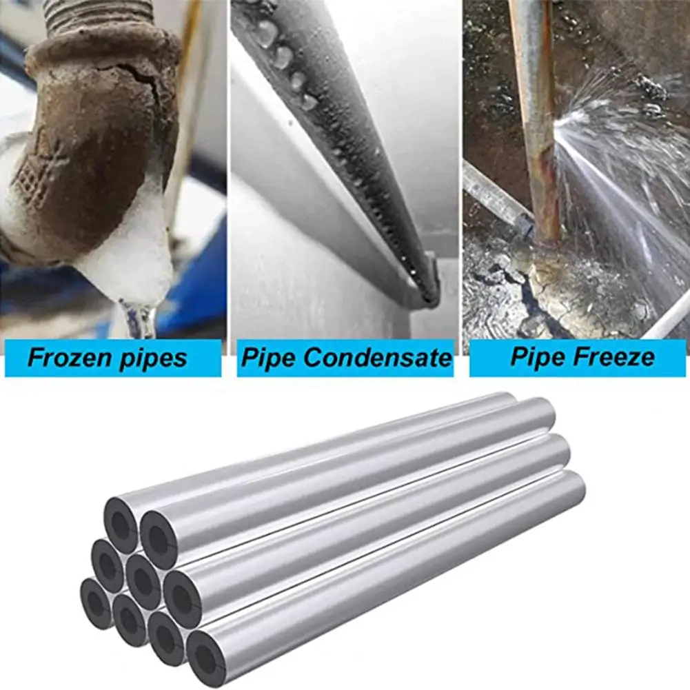 Easy Installation Pipe Insulation Flame Pipe Insulation Foam Tube with Self-adhesive Wrap Aluminum Foil Cover for Winter Outside