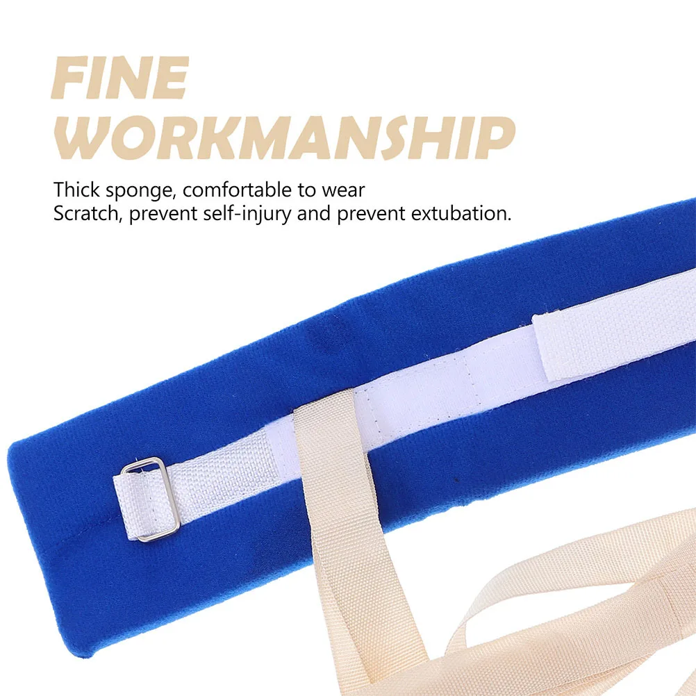 4 قطع من أشرطة تثبيت القيود، أحزمة طبية عالمية قابلة للتعديل للأيدي والقدمين والكاحلين للاستخدام في المستشفى باللون الأزرق #4