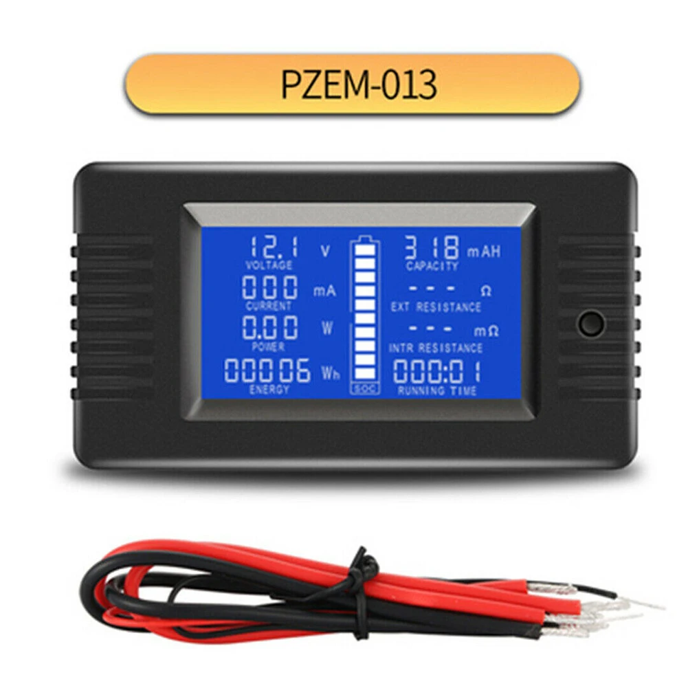 

Current Power Capacity Battery Tester Current Range Stable DC Ammeter Sturdy Digital Monitoring Volt Ampere Analyzer